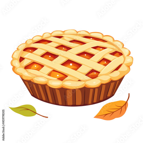 Vector Illustration Of An Apple Pie Simple  isolated on a transparent background