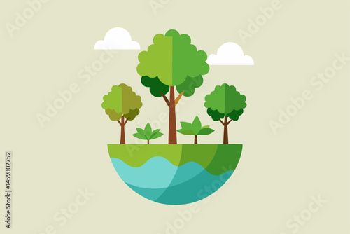 vector illustration of a green tree