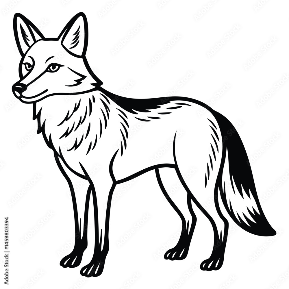 Coyote illustration white background Coyote illustration white background