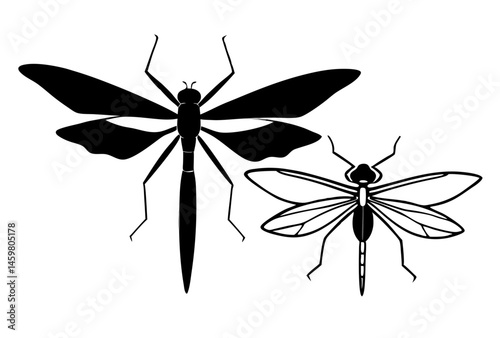 dragonfly silhouette vector