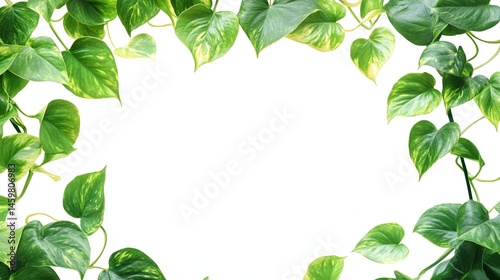 Heart-shaped leaves frame photo