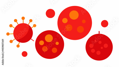 Inflammation Circles Red circles representing inflammation shrinking and fading away as exosomes approach illustrating their calming effect.