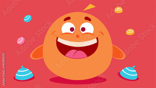 Sneaky Snack A character is caught midsnack with a mouthful of sweets their stuffed and a comically large grin plastered on their face. Theyre glancing sideways looking guilty yet