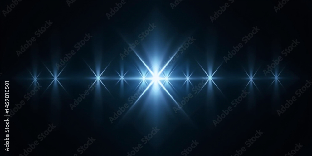 Obraz premium Stunning Blue Light Flares and Glares Background