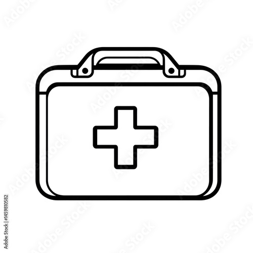 Medical Case Line Icon First Aid Kit Symbol  isolated on a transparent backgroun