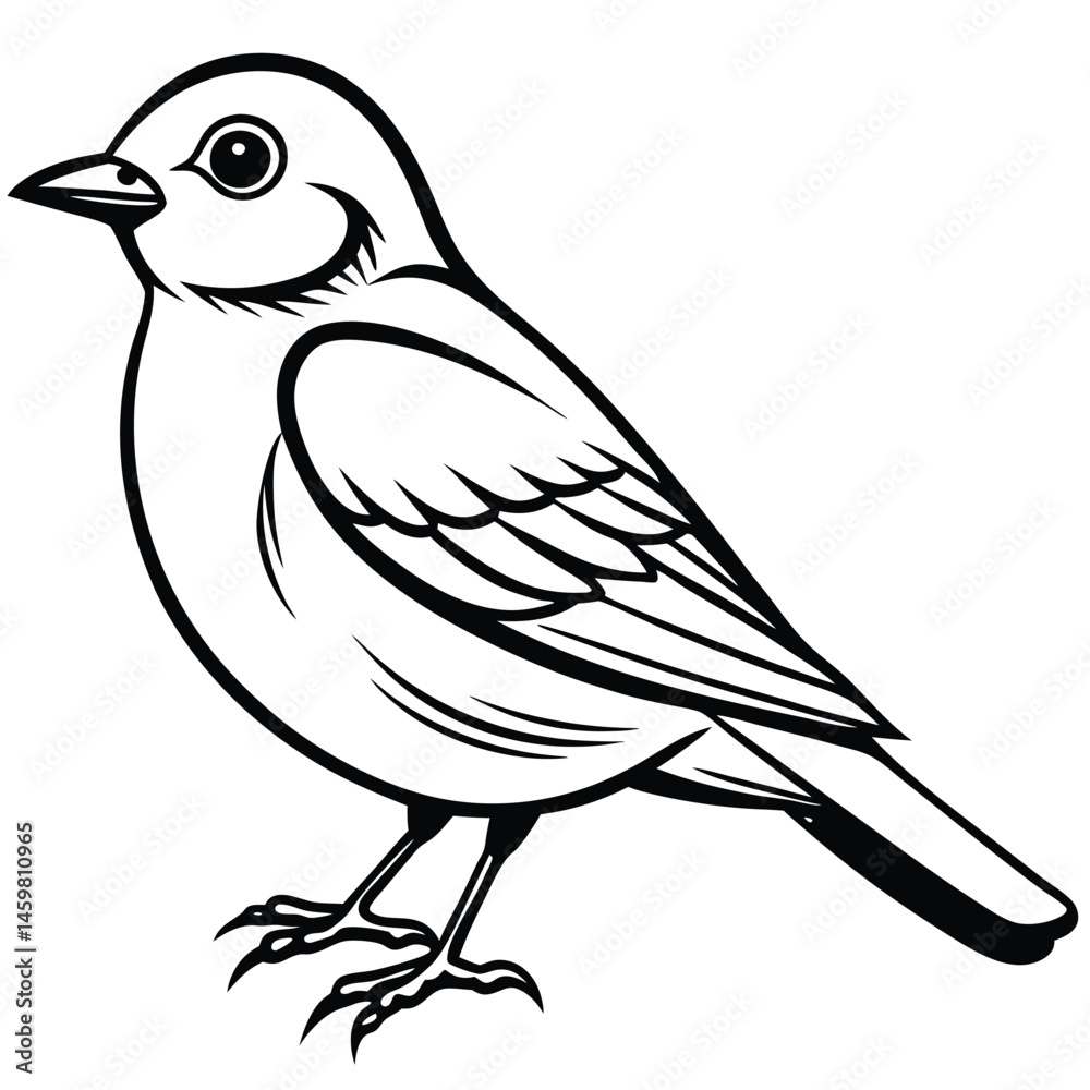 Obraz premium Eastern Bluebird illustration white background