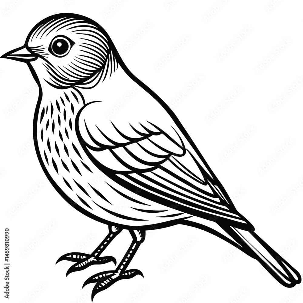 Obraz premium Eastern Bluebird illustration white background
