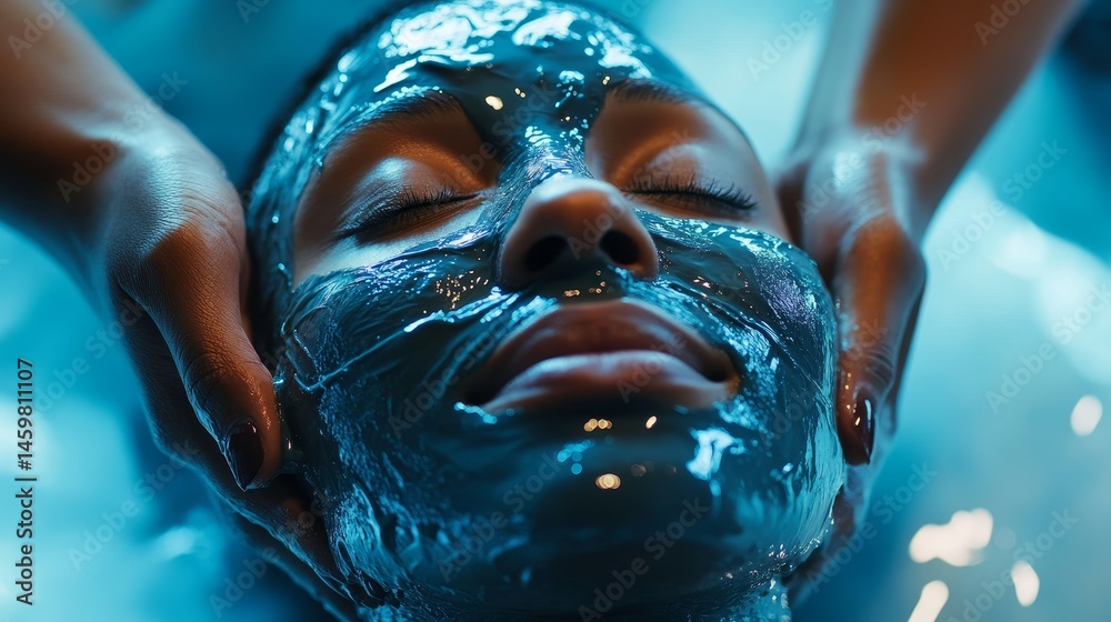 A woman gets a facial clay mask at a spa. A beautician gives her a massage to lift and tighten her skin. It's a beauty treatment.
A woman gets a facial clay mask at a spa. A beautician gives her a massage to lift and tighten her skin. It's a beauty treatment.