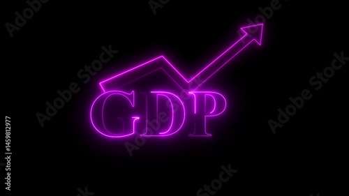 Wallpaper Mural Abstract neon line GDP business graph animation. new idea business graph chart icon .black background. Torontodigital.ca