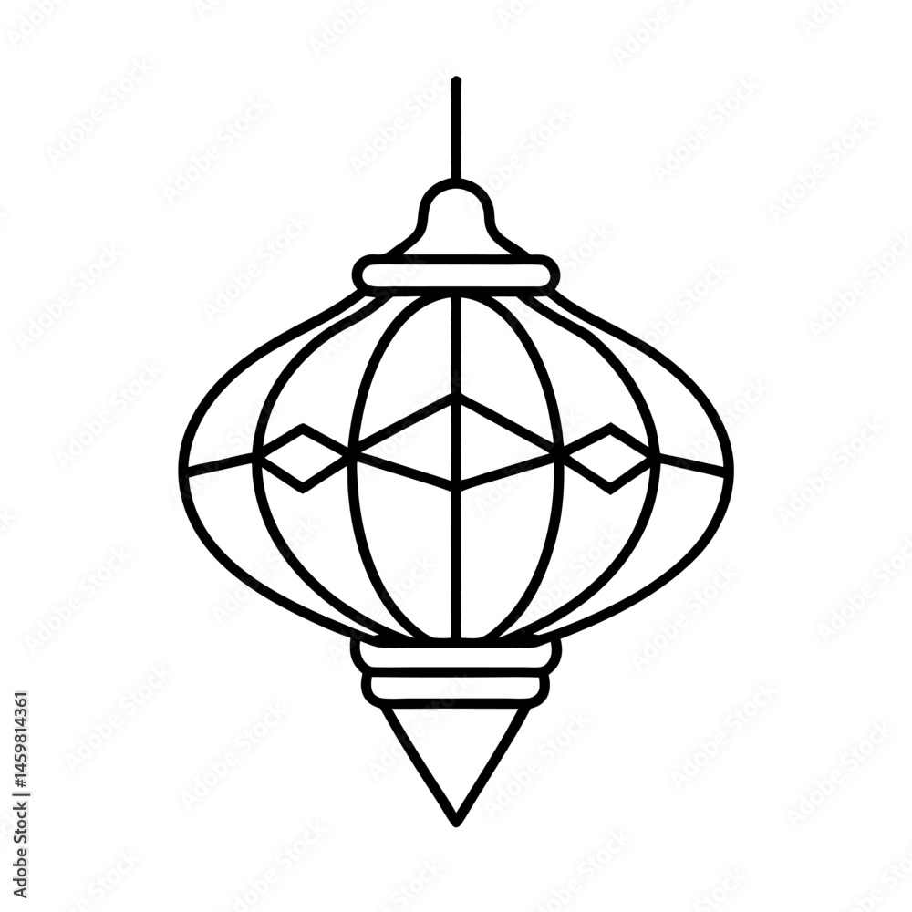 Decorative Paper Lantern Vector Ornament Sketch Decorative Paper Lantern Vector Ornament Sketch