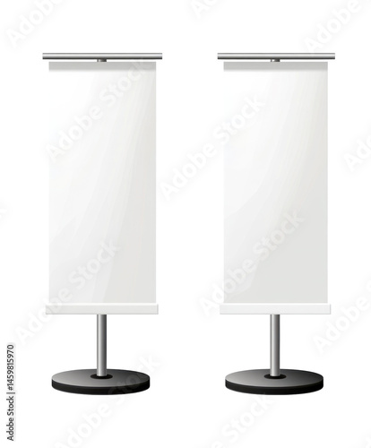 Vector Illustration Of Two Promotional  blank stands isolated on a transparent background