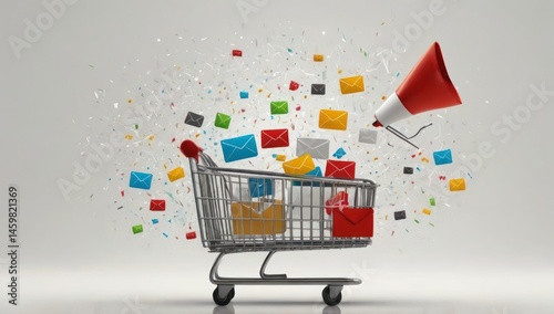 Email marketing campaign, simple picture with only one element. White background