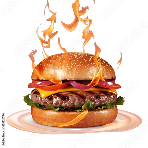 hamburger on white background