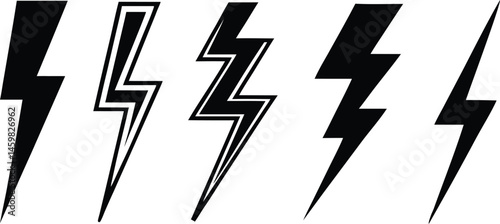 flash lightning bolt icon, electric sign and symbol, thunder bolt icon vector illustration