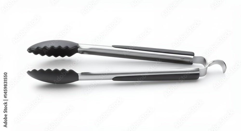 Black rubber handle cooking tongs Black rubber handle cooking tongs