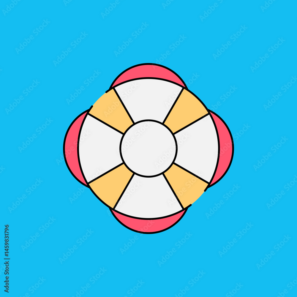 Obraz premium Lifebuoy icon single vector illustration