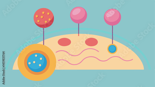Exosomes and Elastin A diagram showing exosomes small vesicles approaching and interacting with elastin fibers in the dermis symbolizing the enhancement process.