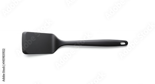 Black spatula isolated on white background