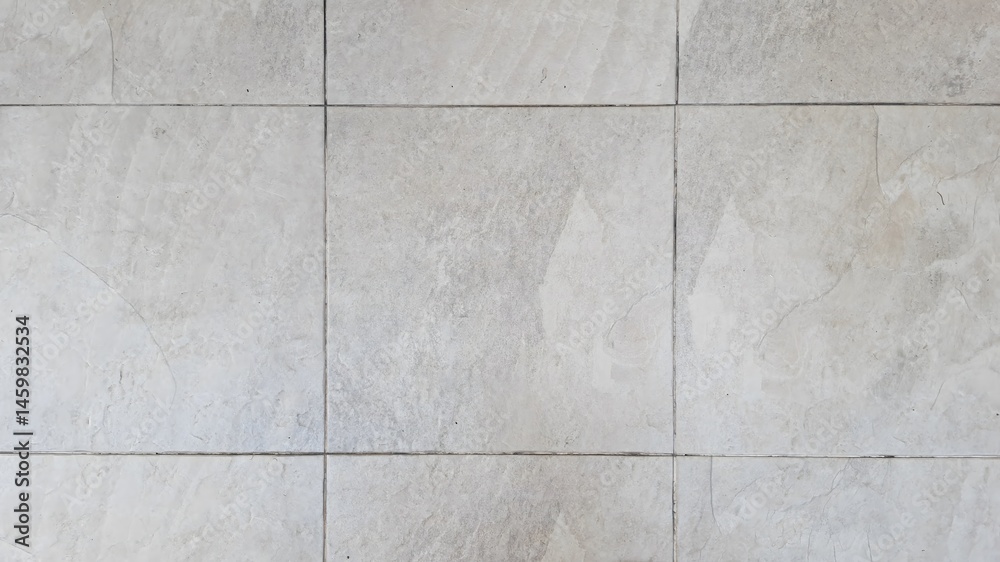 Naklejka premium Gray tile floor outside of a building in the city. Texture image. The old walkway has stains.