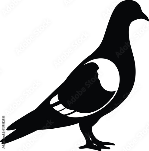 simple silhouette of a pigeon