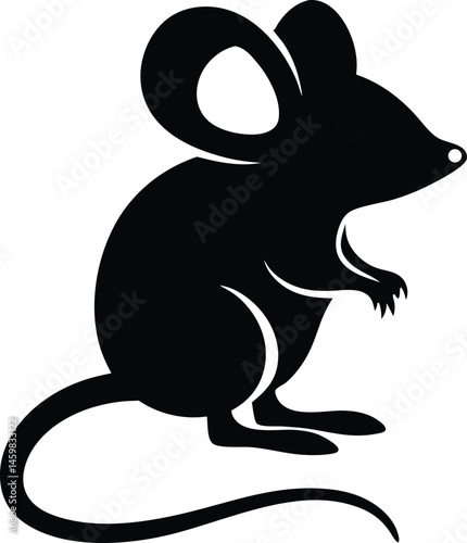 Mice and rat running silhouette black vector art design 