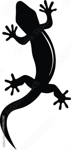 Lizard silhouette illustration, Reptile animal icon, Gecko shape graphic