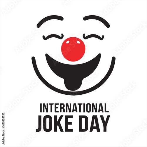 International Joke Day Funny Face Vector,Happy Joke Day Cartoon Smile Design,Laughing Face Icon for Joke Day Celebration,Funny Tongue Out Emoji for Joke Day,Humor Day Celebration Vector Illustration