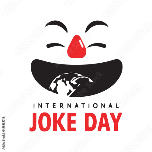 International Joke Day Funny Face Vector,Happy Joke Day Cartoon Smile Design,Laughing Face Icon for Joke Day Celebration,Funny Tongue Out Emoji for Joke Day,Humor Day Celebration Vector Illustration