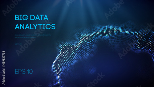 Abstract data background sphere 3D tech globe BG big circle particle vector. Digital mesh network line science AI bigdata pattern triangle dot orb. Medical cell neuron plexus screen concept design.