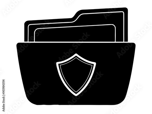 Secure Folder Icon Padlock Protection, Data Privacy, Digital Safety, File Security, Confidential