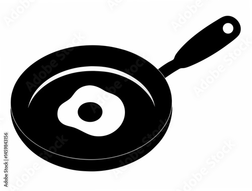 Silhouette Frying Pan Egg Breakfast Icon,Frying Pan illustration