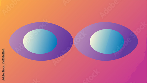 Illustration of Eye Patches A closeup view of a pair of sleek ovalshaped eye patches resting on a gentle gradient background highlighting their smooth texture and subtle sheen.