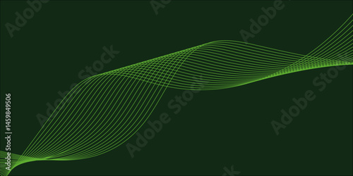 abstract colorful wave line background on green background.	