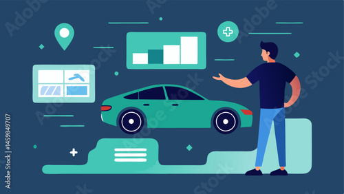 Hovering UI Elements An AR interface filled with sliders and buttons hovering above a car prototype as a designer adjusts the cars features.