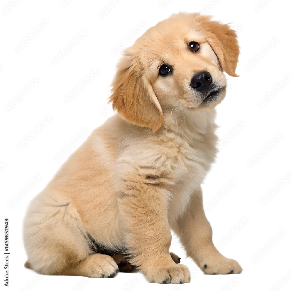 Fototapeta premium golden retriever puppy isolated on transparent background