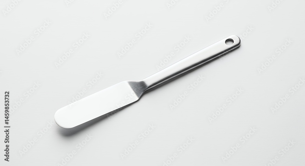Simple gray spatula against white background Simple gray spatula against white background