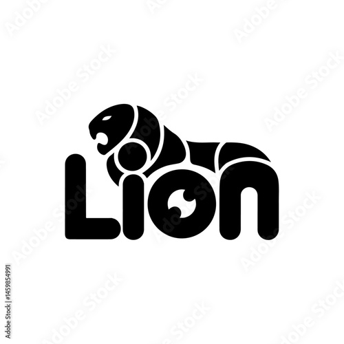Bold Lion Logo with Playful Font and Indian-Inspired Design