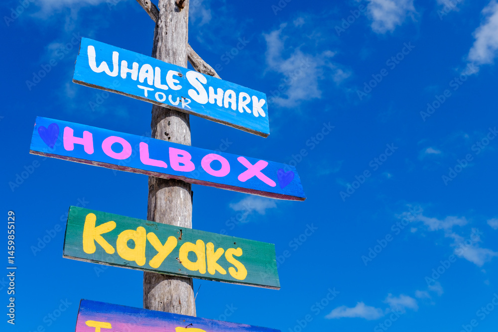 Fototapeta premium Holbox Tour Signs