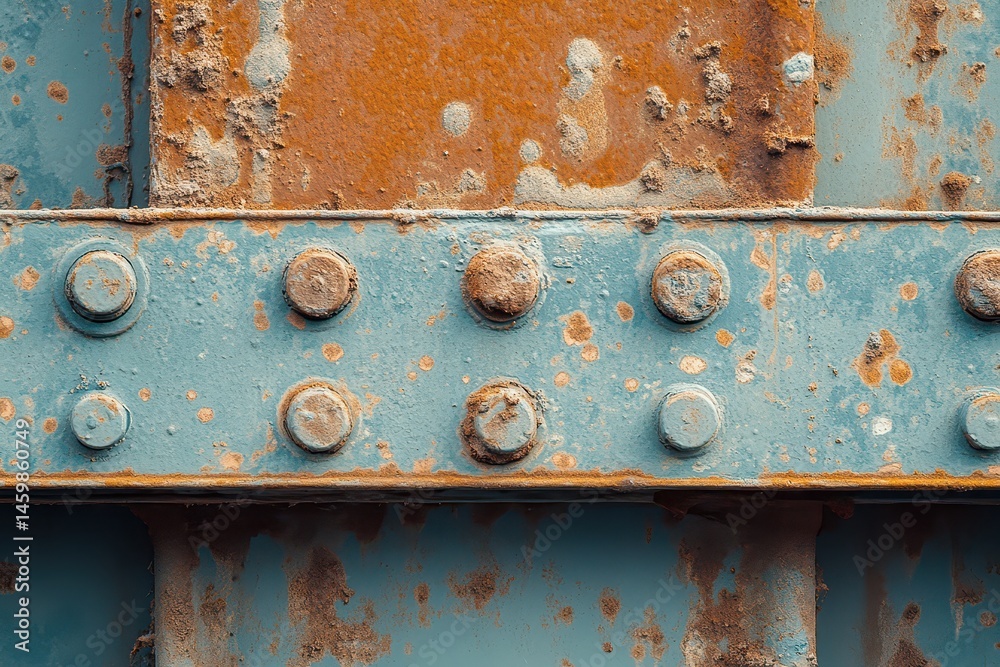Rusty metal surface with rivets and texture Rusty metal surface with rivets and texture