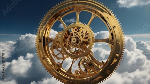 gears on blue sky background