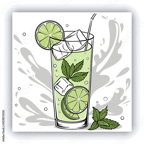 Banner image for design, web site. Watermelon drink in glasses and slices of watermelon on plate on light gray table background. Table top view with copy space