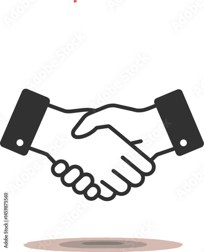 Minimalist Handshake Icon Representing Partnership and Cooperation