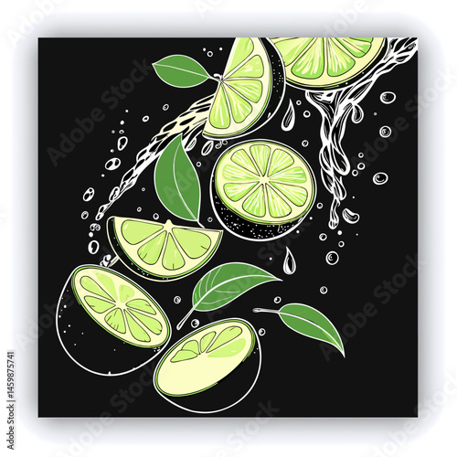 Banner image for design, web site. Watermelon drink in glasses and slices of watermelon on plate on light gray table background. Table top view with copy space