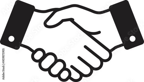 Minimalist Handshake Icon Representing Agreement and Partnership