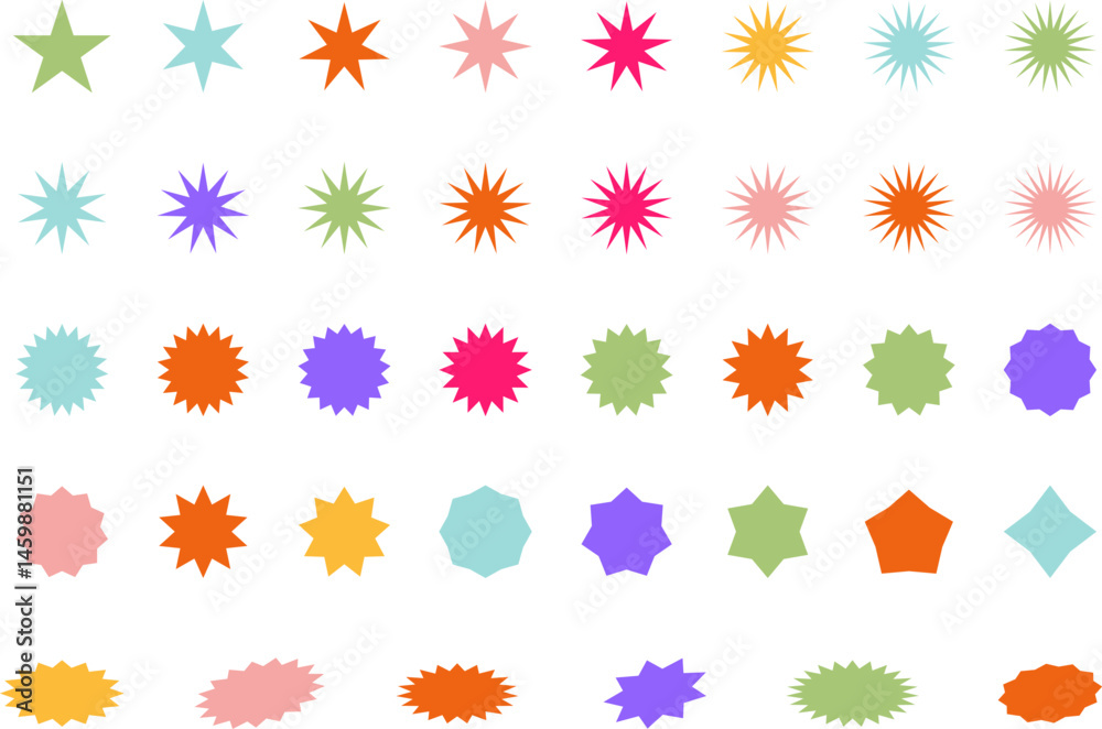 Abstract Geometric Shape Set. Colorful Funky Frames, Labels, and Design Elements in Retro Style. Vector Illustration Abstract Geometric Shape Set. Colorful Funky Frames, Labels, and Design Elements in Retro Style. Vector Illustration