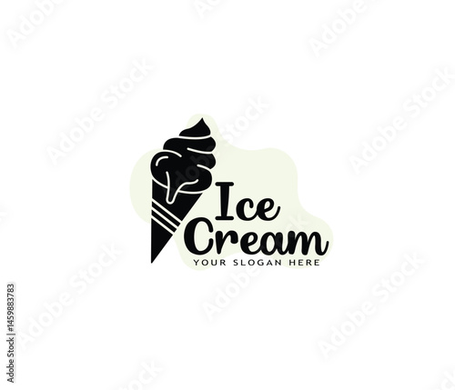 Ice Cream Logo Design – Editable Vector Emblem for Dessert Brands