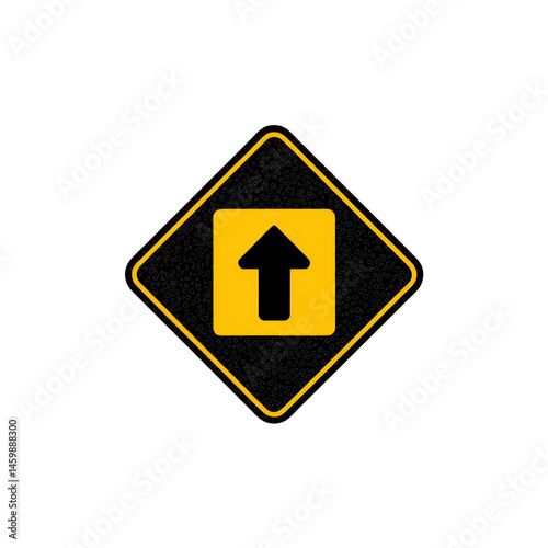 Yellow and black road sign with upward arrow indicates direction or movement. diamond shape is commonly used for warning signs, ensuring visibility and clarity Free Download Yellow and black road sign with upward arrow indicates direction or movement. diamond shape is commonly used for warning signs, ensuring visibility and clarity - GFXLoad