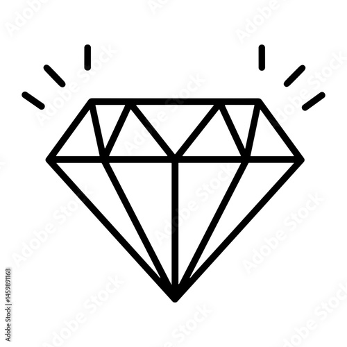 Diamond illustration with shine and clean lines  