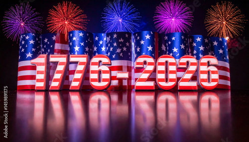 Series Celebrate America 250 - Graphic Illustration for America's 250th Birthday - (Semiquincentennial Celebration)