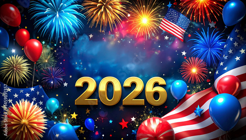 Series Celebrate America 250 - Graphic Illustration for America's 250th Birthday - (Semiquincentennial Celebration)